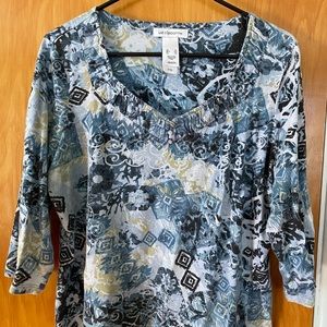 Blue pattered Liz Claiborne top
